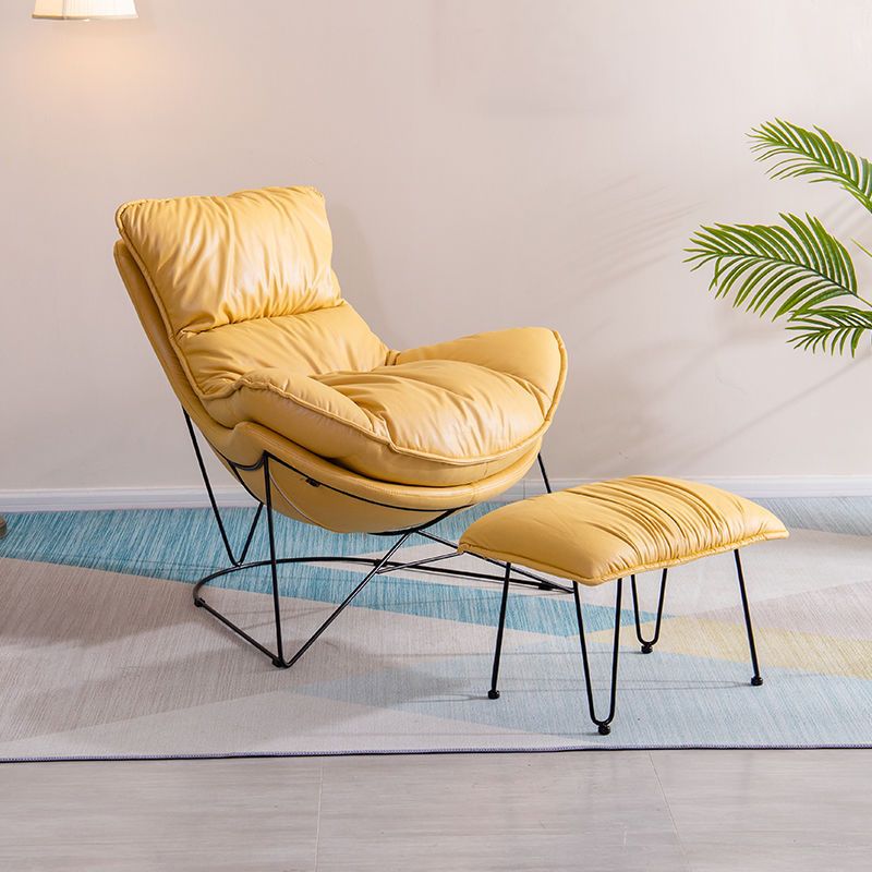 Balcony Recliner Lazy Rocking Chairs Fabric Soft Upholstered Sofa Chair