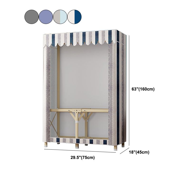 Gold Steel Frame Wardrobe Armoire Contemporary Style Wardrobe for Bedroom