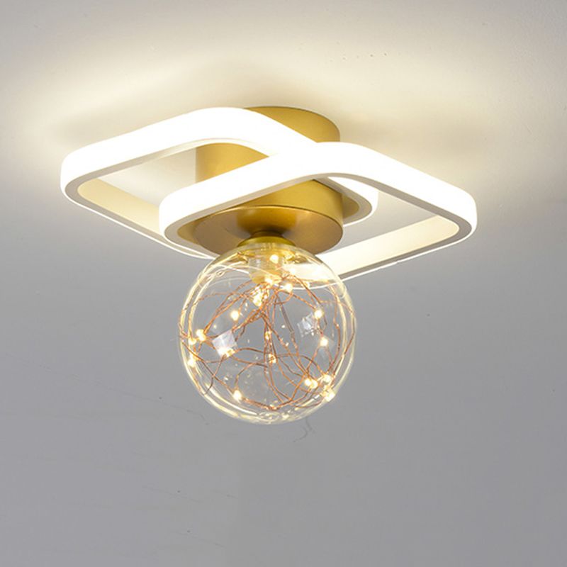 Geometry Shape LED Ceiling Lamp Modern Iron 3 Lights Flush Mount for Aisle