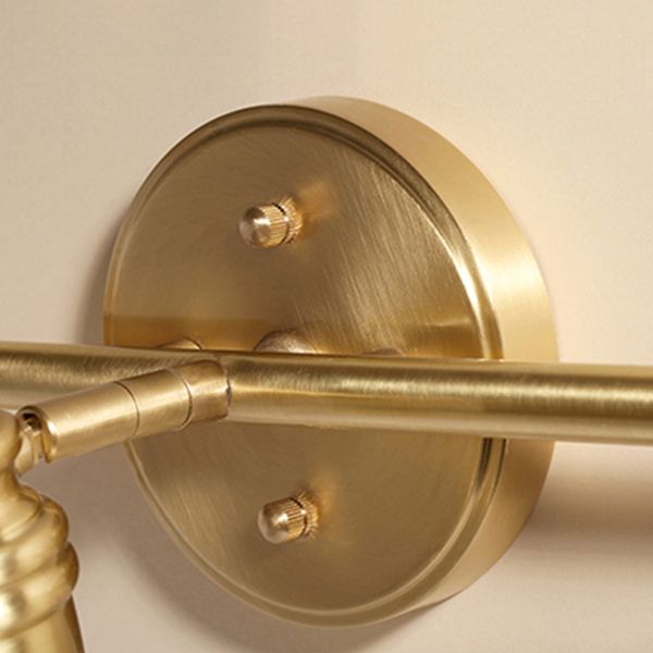 Minimalist Linear Wall Lighting Fixture Metal Bathroom Sconce Light Fixture in Coppery