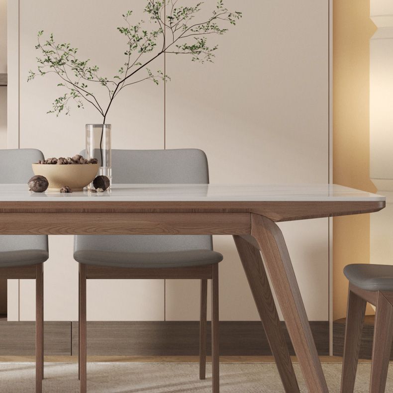 Modern Style Furniture Rectangle Stone Dining Table in White