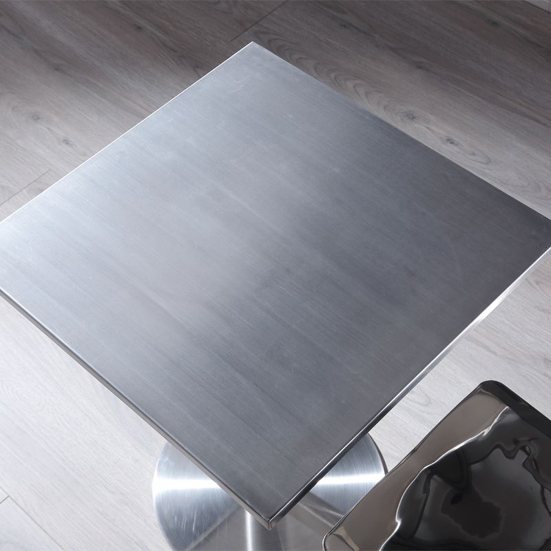 Metal Industrial Square Dining Table Stainless Steel Table for Kitchen and Dining Room