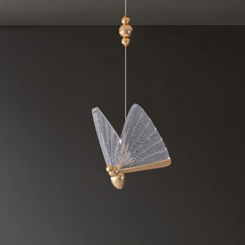 EinfachheitslED hängende hängende helle goldene Schmetterlingslampen -Lampe mit Acrylschatten