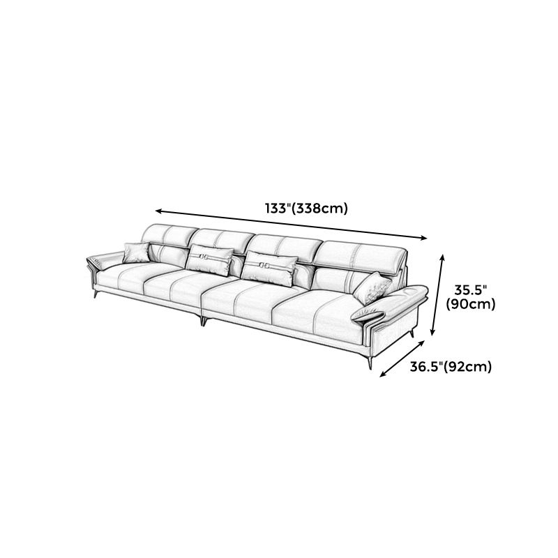 Contemporary Sewn Pillow Back Sofa 35.43"H Pillow Top Arm Sectional
