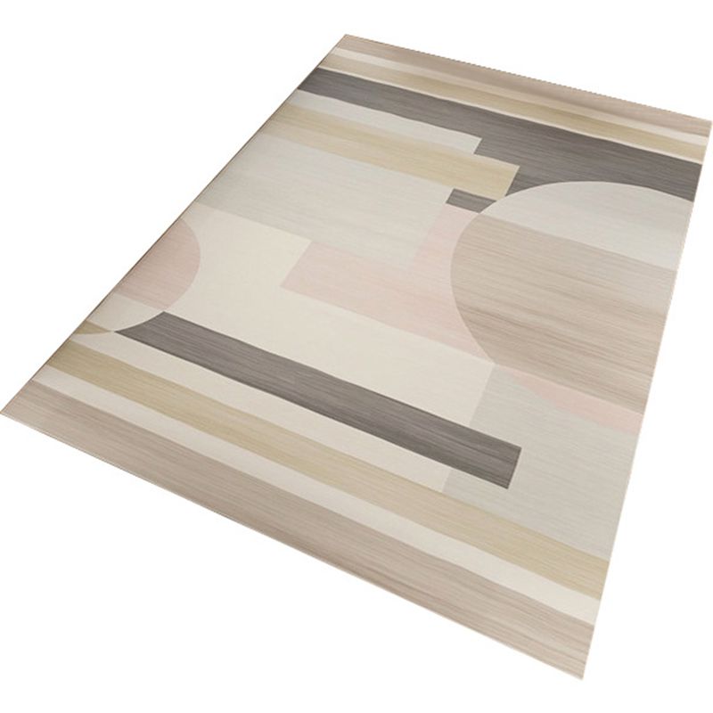 Simple Geo Pattern Rug Multi Colored Polypropylene Area Carpet Easy Care Machine Washable Rug for Living Room