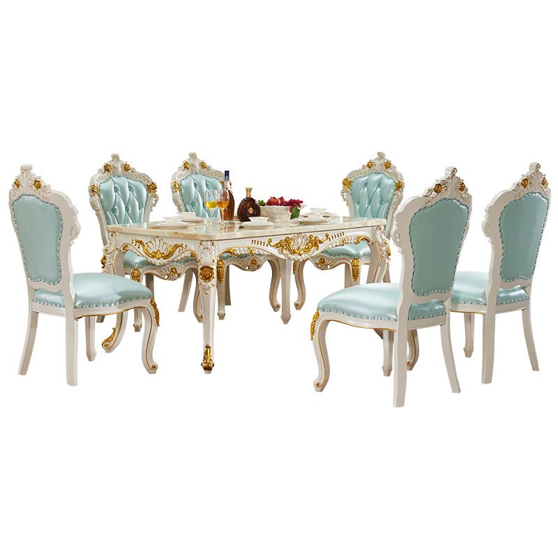 Victoria Style Rectangle Table Set 1/2/3/7 Pieces Dining Set for Home