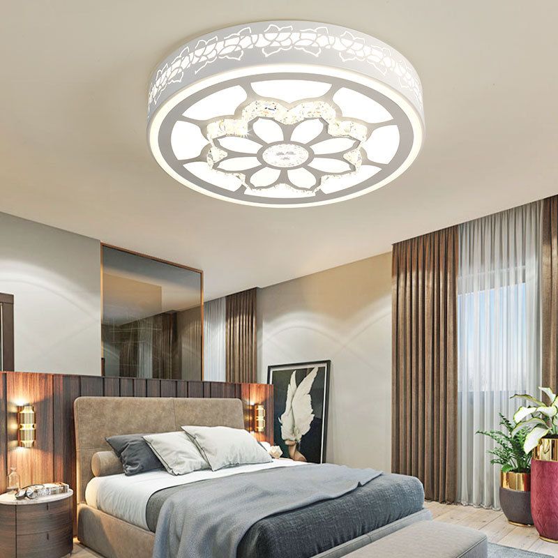 LED Flower Soffitto Light Modernst Acrylic e Crystal White/3 Color Lighting Massimale Montaggio in Brown / White