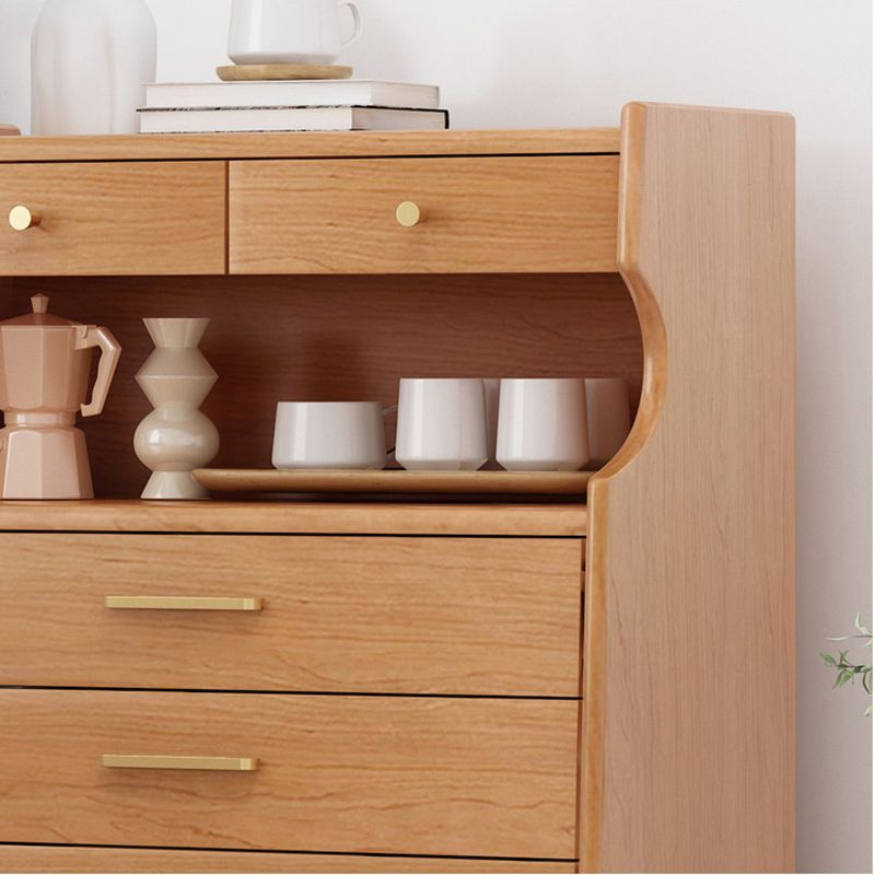 Contemporary Chest Solid Wood 6 - Drawer Rectangle Straight Legs Accent Chest