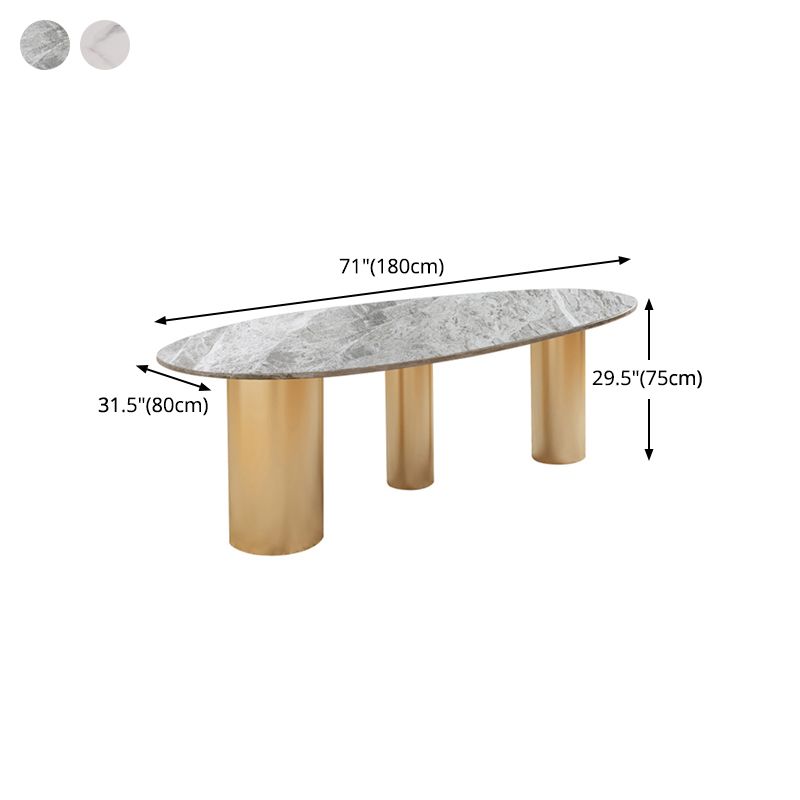 Sintered Stone Dining Table Traditional Luxury Table with Gold Frame