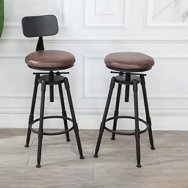 Modern Style Round Seat Barstool Wood Counter Bar Stool with Wood Legs