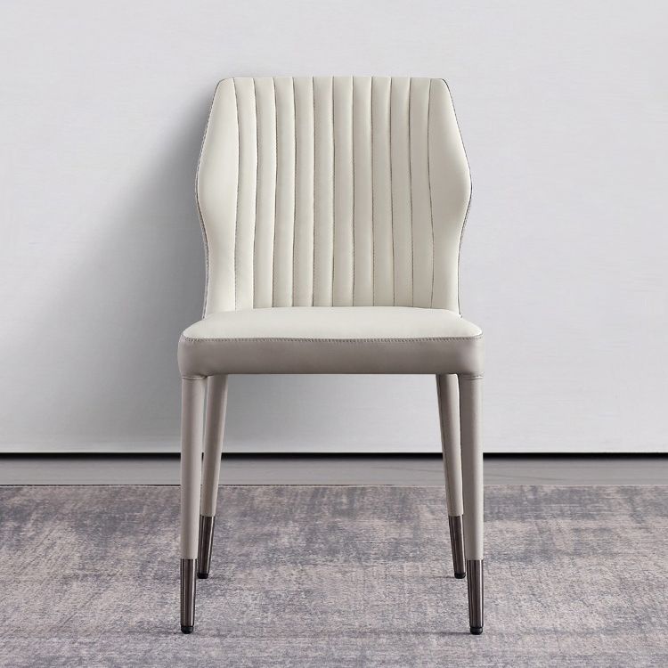 Sillas de comedor de metal de estilo moderno, sillas laterales sin brazos con respaldo lateral para cocina