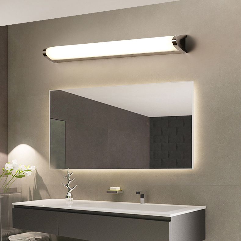 Silver Linear LED Wall Lamp in Modern Minimalist Style Aluminium Wall Light with Acrylic Shade