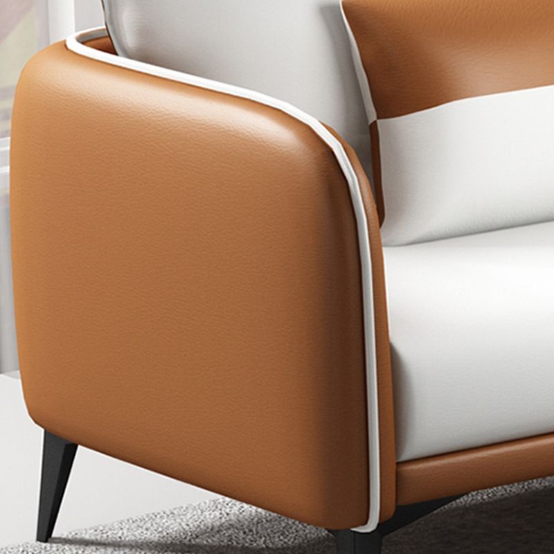 29.52" W Tuxedo Arm Sofa Faux Leather Contemporary Standard Sofa