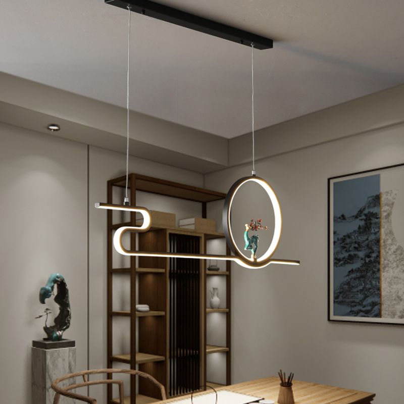 Estilo contemporáneo Luces colgantes de forma lineal Metal Lighting de 2 luces