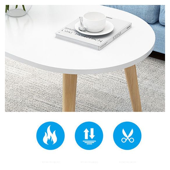 Modern 15.74" H Rectangle Coffee Table Wooden 4 Legs Cocktail Table
