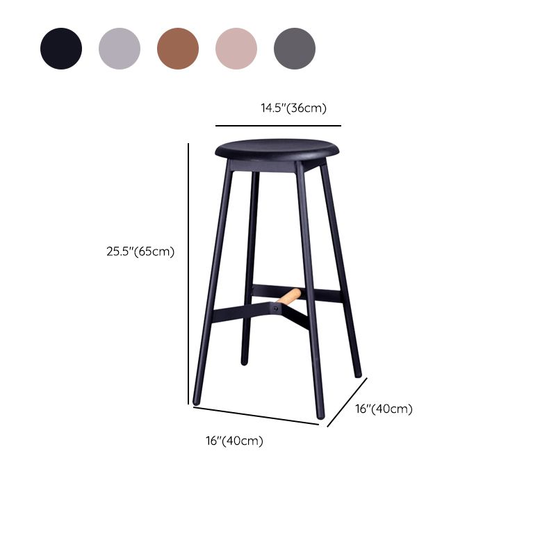 Modern Style Bar-stool Round Seat Counter Bar Stool with Metal Legs for Home