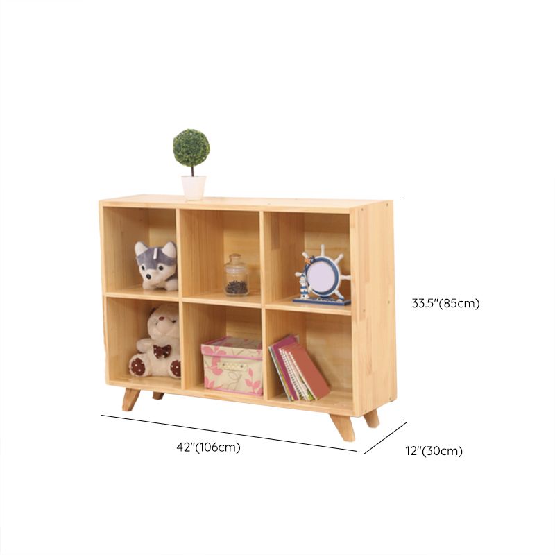 Wooden Closed Back Bookcase Standard Natural Bookshelf with Shelves