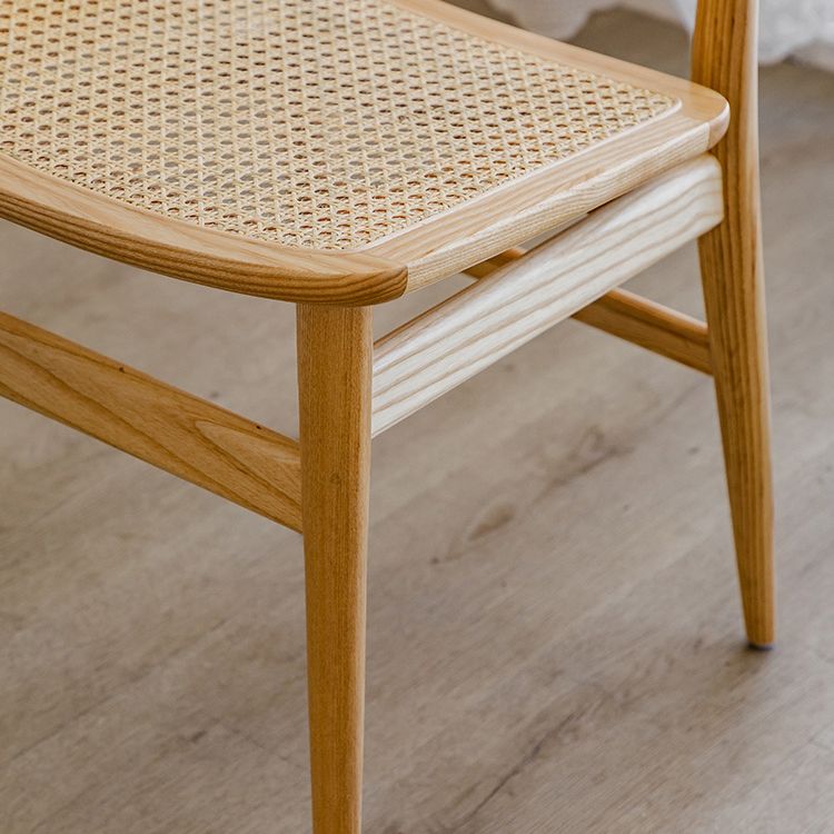 Contemporary Indoor Solid Wood Open Back Armless Dining Chair