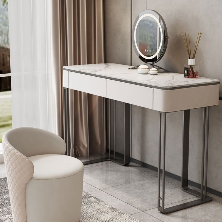 Modern Double Drawers Vanity Dressing Table Slate Makeup Vanity Set