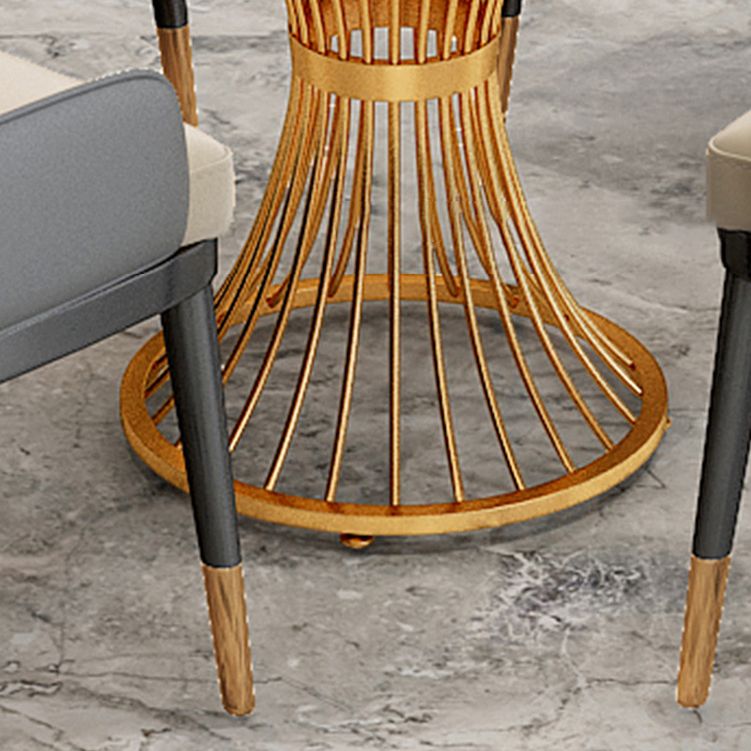 Tavolo da dinette in pietra di lusso tradizionale rotondo mobili per piedistallo per sala da pranzo