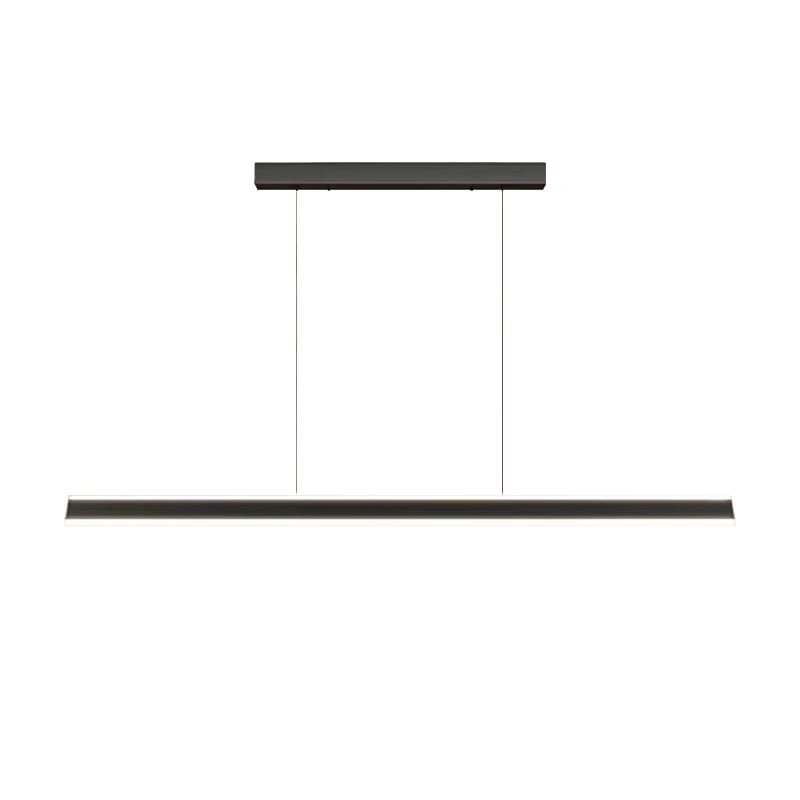 Modern Style Linear Shape Island Pendants Metal Pendant Lights in Black for Dining Room