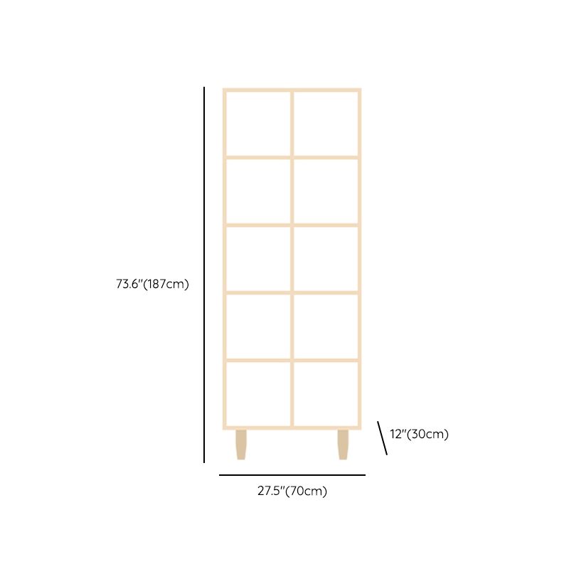 Natural Standard Bookshelf Wooden Contemporary Bookcase with Shelves