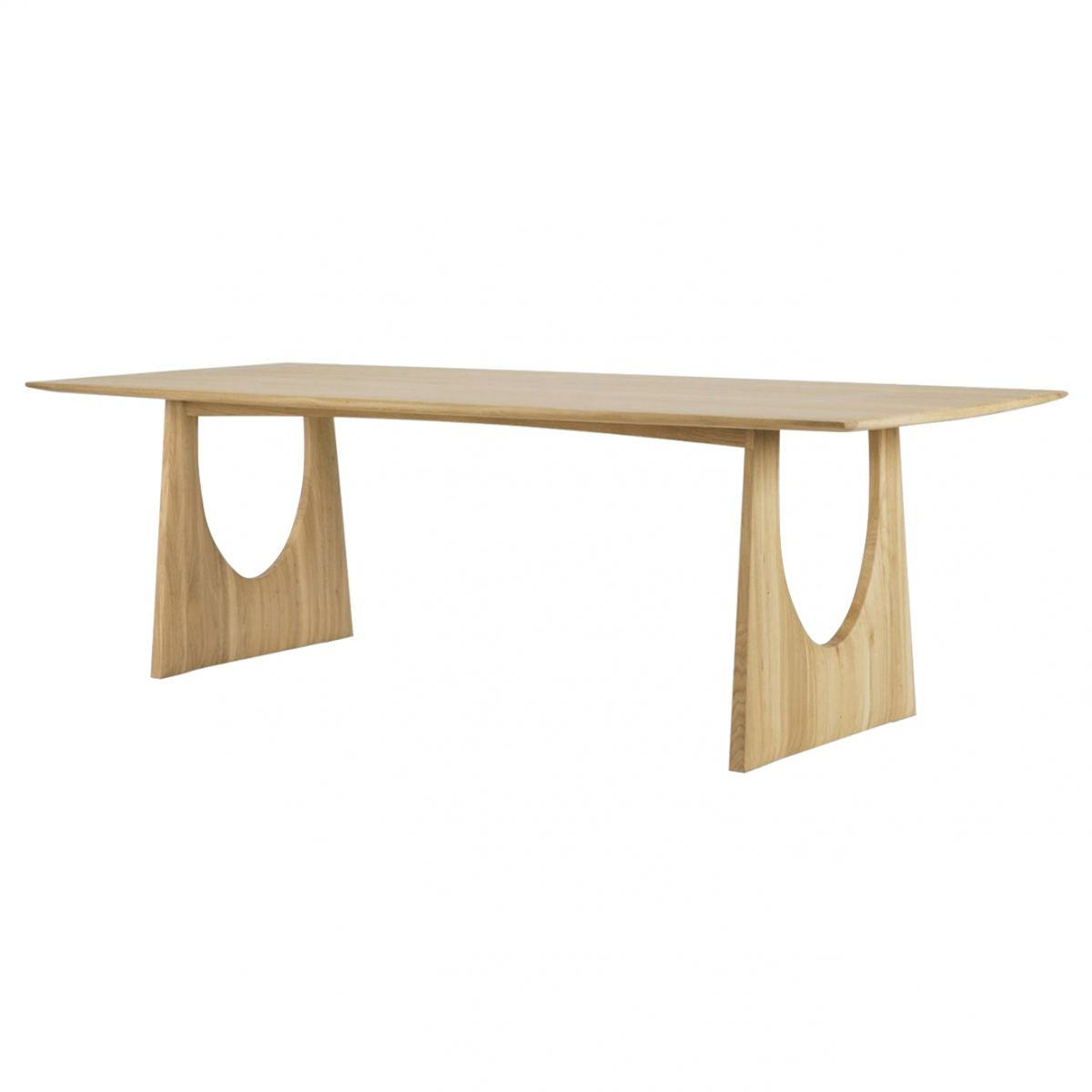 Mesa de comedor de color rectángulo de madera Mesa de madera maciza moderna con pedestal doble