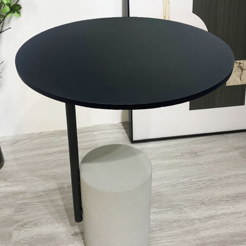 Pedestal Accent Side Table with Metal Top Side End Snack Table