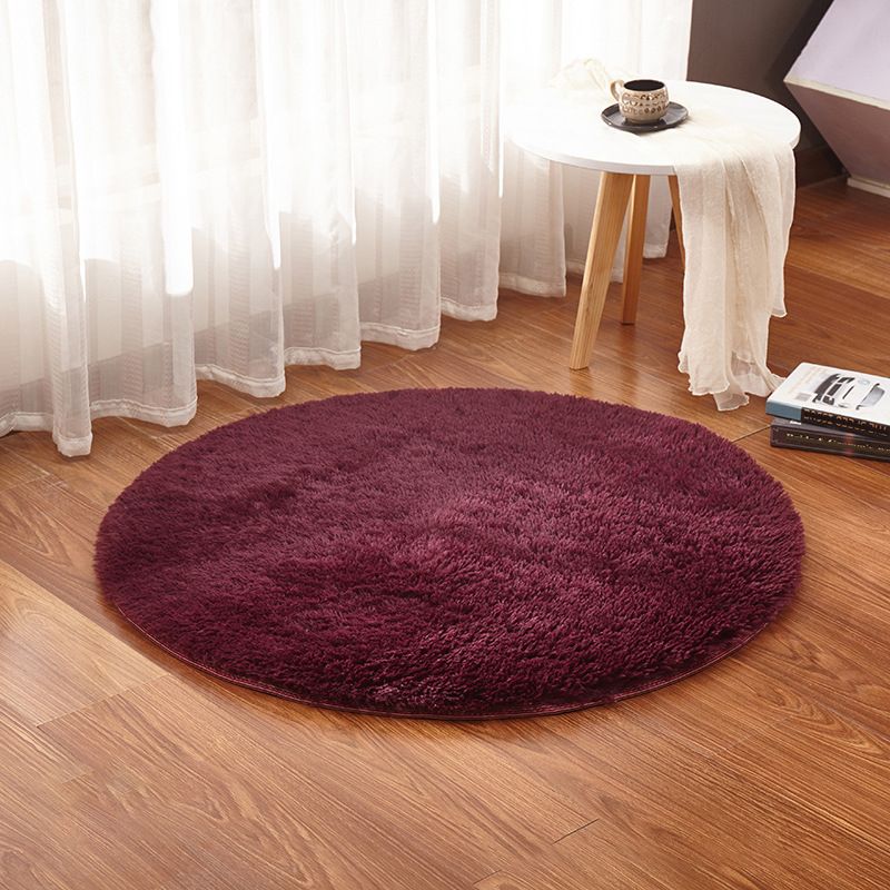 Multi Color Plain Rug Artificial Wool Nordic Area Rug Easy Care Machine Washable Rug for Girls Room