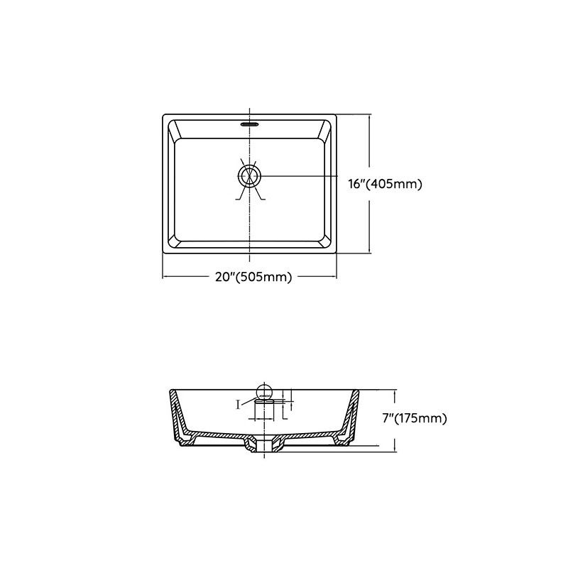 Classic Trough Bathroom Sink Solid Color Trough Sink with Overflow(Not Included Faucet)
