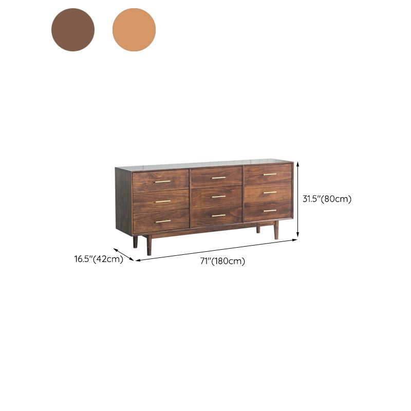 Contemporary Chest Pine 9 - Drawer Bar Pulls Straight Legs Accent Chest