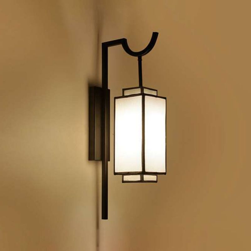 1 Light Geometric Wall Mount Light Modern Fabric Wall Lamp for Bedroom