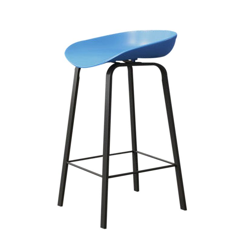 Nordic Design Bucket Low Back Stools for Home Plastic Counter Stool with Metal Legs