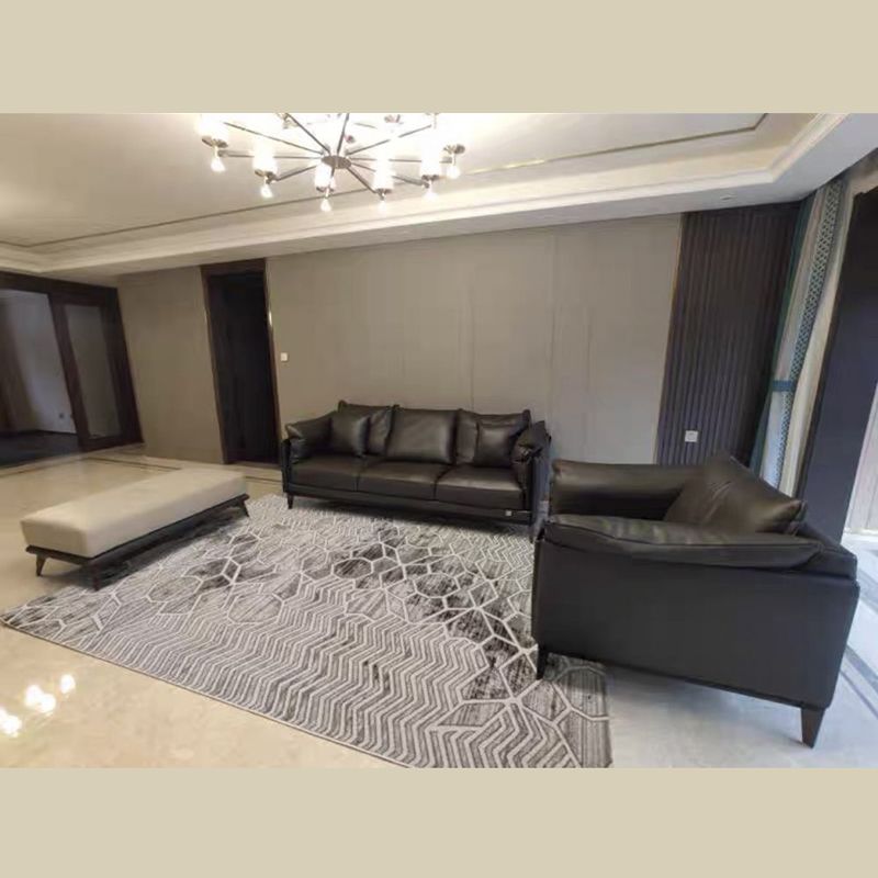 Grey Tone Eclectic Rug Polyester Carpet Mottled Effect Indoor Rug Non-Slip Backing for Living Room