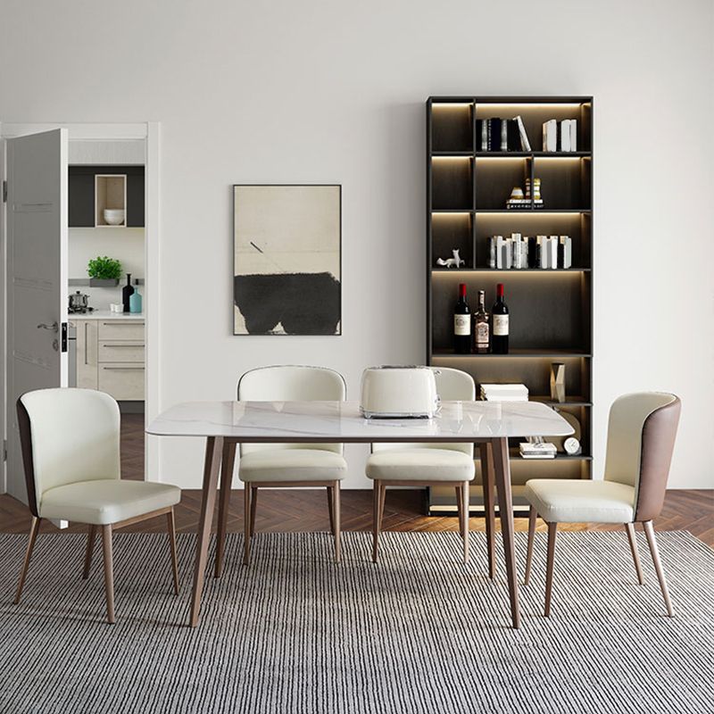 Table à manger rectangulaire en pierre moderne, Base de trépied pour dîner de cuisine à domicile
