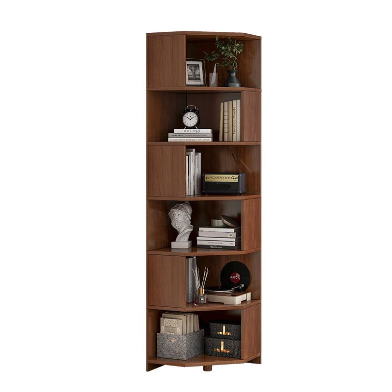 Wooden Bookcase 18" W Vertical Closed Back Bookshelf for Living Room
