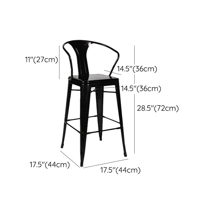 Industrial Style Iron Counter Stool Cafe Bar Stool with Metal Seat