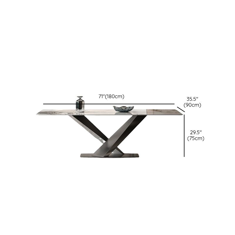 Medieval Modern Stone Dinette Table Rectangle Table for Dining Room