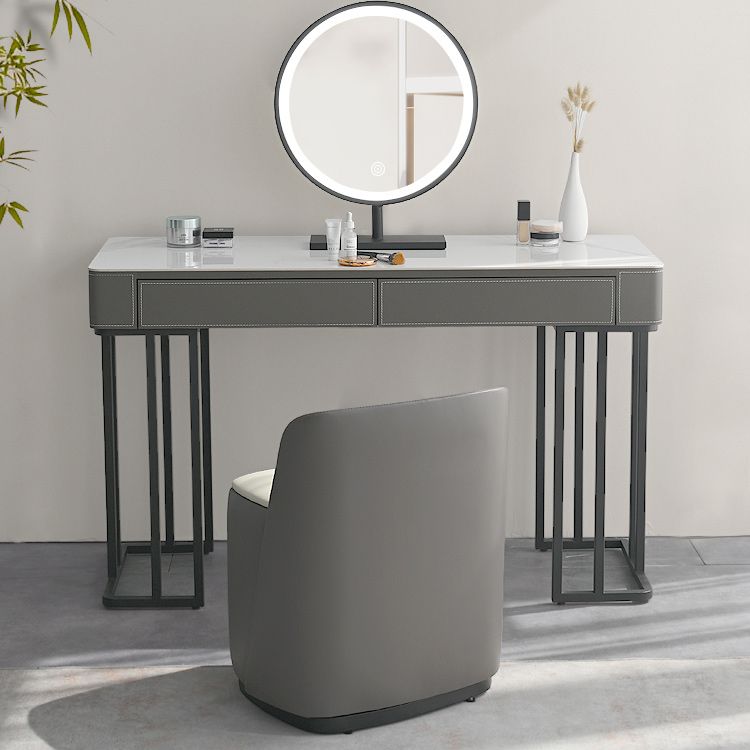 Modern Stone Top Makeup Dressing Table with 2 Drawers for Bedroom