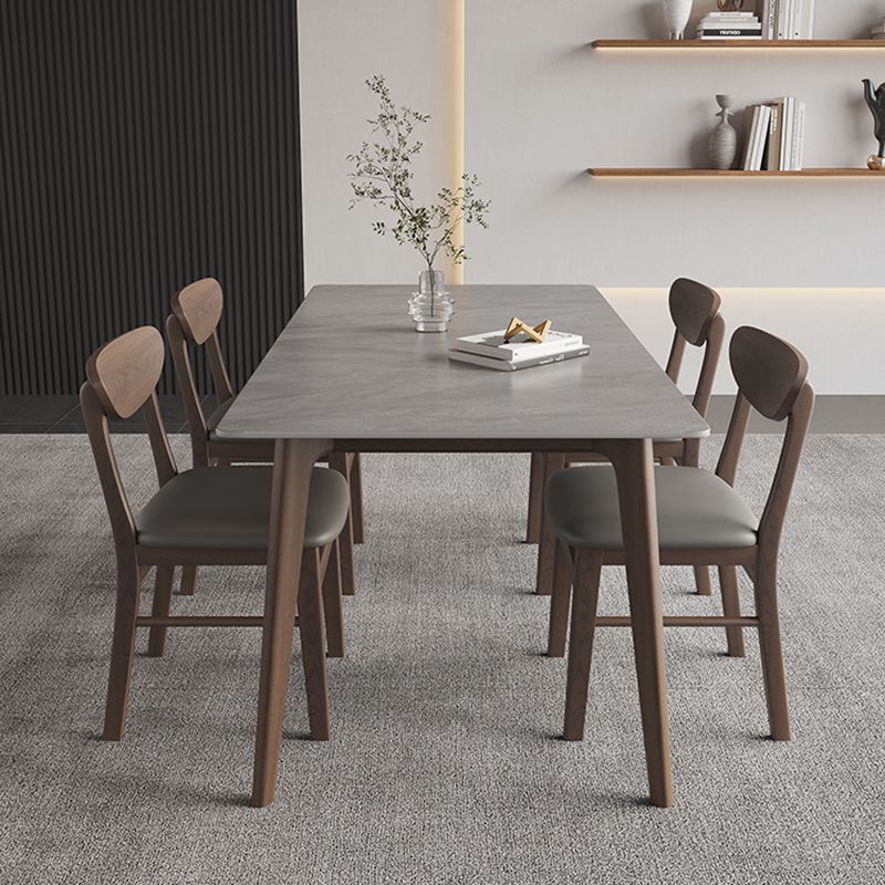 4 Brown Finnish Legs Dinner Table Mid-Century Modern Rectangle Dining Table