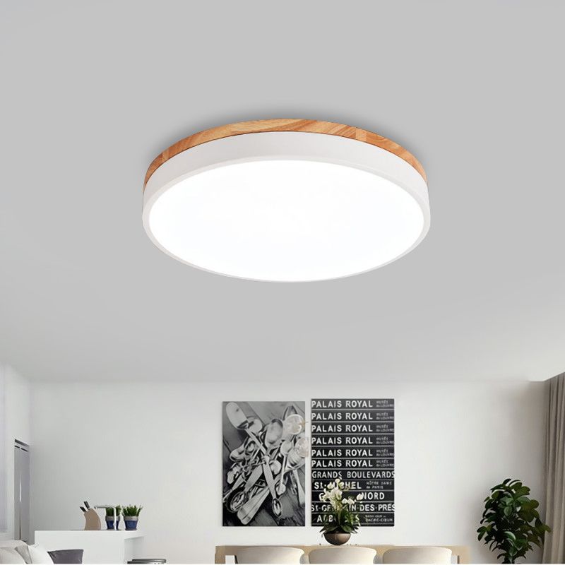 Lámpara de techo acrílica para dormitorio infantil, luz de techo circular delgada de color caramelo, Macaron Loft