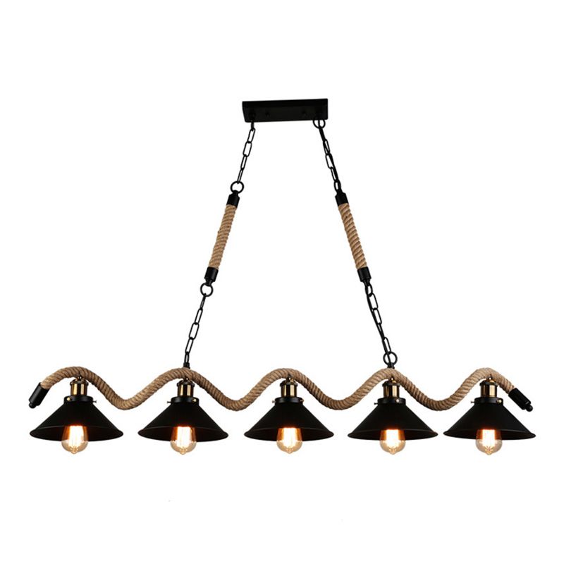 Industrial Geometric Island Pendant Lighting Metal Multiple-Light Island Lighting