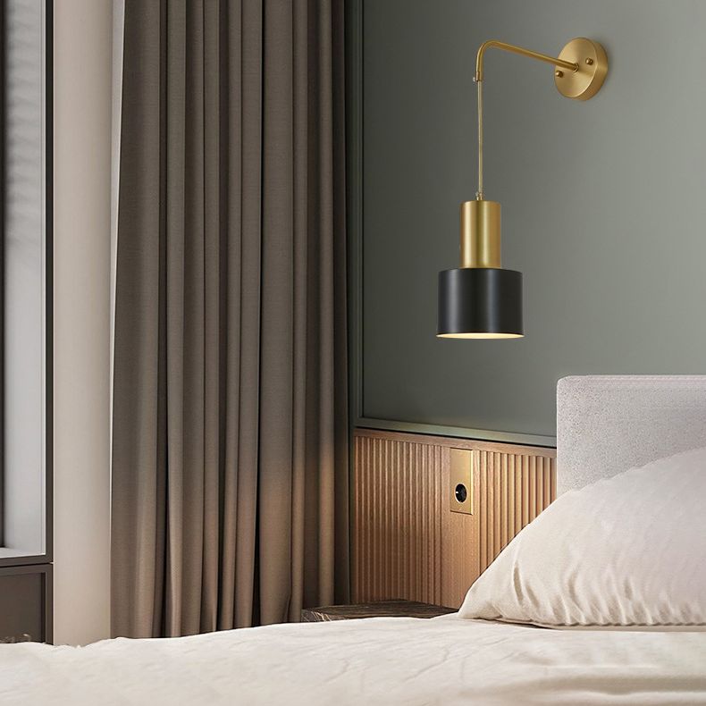 Luci a muro metallici cilindici Lampade a parete moderna a 1 luci per soggiorno