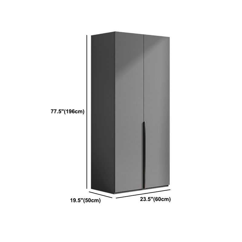 Gray Colour Wardrobe Armoire Wood Bedroom Wardrobe Closet with 1 Drawer