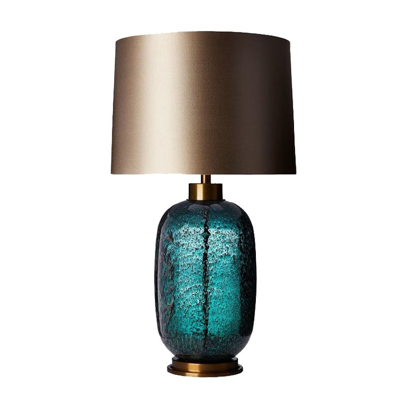 1 tâche de tête de chambre à coucher lumière contemporaine petite lampe de bureau avec une teinte en tissu de tambour