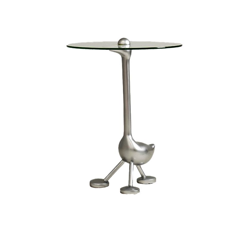 21" Wide Contemporary Corner Table Glass Clear Accent Side Table