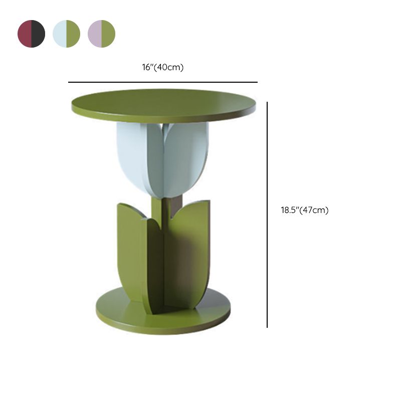 Modern Style Colored Irregular Side Table Faux Wood End Table Set