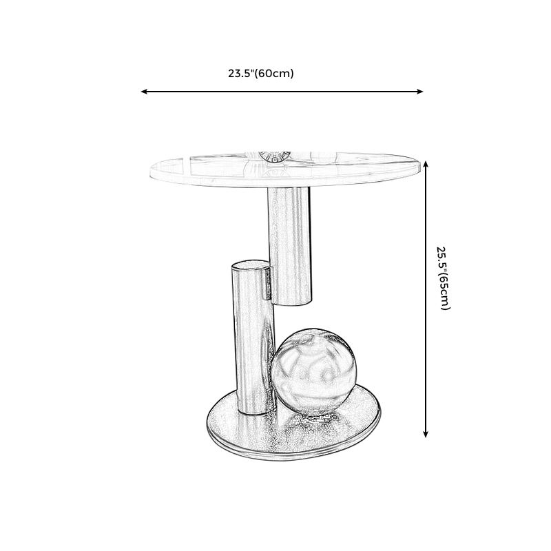 Pedestal 1 Single Coffee Table Modern Stone Round Cocktail Table