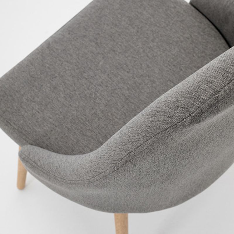 Cotton Blend /PU Upholstered Accent Chair Solid Wood Chair with 4 Legs