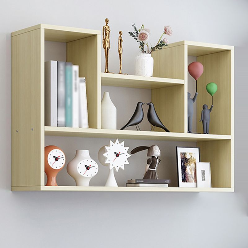 Contemporary Style Bookcase Wall Mounted Horizontal Bookshelf for Office and Home